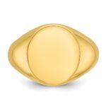 14k IBGoodman 16x14mm Men's Round Signet Ring - Image 4