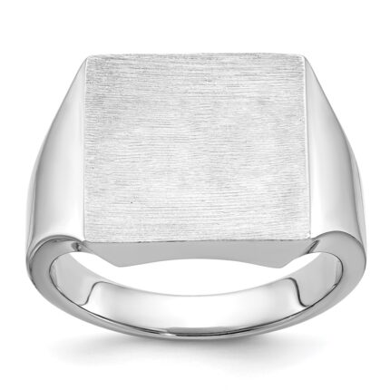 14k White Gold IBGoodman 16x16mm Men's Square Signet Ring