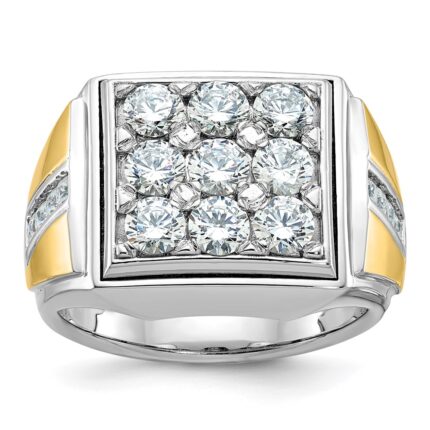 14k Two-tone IBGoodman Men's Polished Square Cluster Ring Mounting