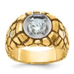 14k Two-tone IBGoodman Men's 1 carat Diamond Nugget Complete Ring