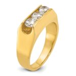 IBGoodman 14k Men's Polished 3-Stone 1 Carat AA Quality Diamond Ring - Image 8
