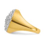 14k Two-tone IBGoodman Men's Polished Round Cluster Ring Mounting - Image 5