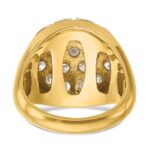 14k Two-tone IBGoodman Men's Polished Round Cluster Ring Mounting - Image 7