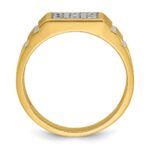 IBGoodman 14k with White Rhodium 1/3 carat Lab Grown Diamond VS/SI+ G+ Polished Satin and Grooved Three Row Men's Cluster Ring - Image 2