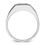 14k White Gold with Black Rhodium IBGoodman Men's Satin 7/8 carat Black and White Diamond Complete Ring - Image 2