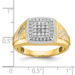 IBGoodman 14k Men's Polished Satin and Grooved Square Cluster Ring Mounting - Image 2