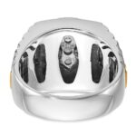 IBGoodman 14k Two-tone Men's Polished Satin and Ribbed Round Cluster Ring Mounting - Image 7