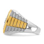 IBGoodman 14k Two-Tone 2 carat Lab Grown Diamond VS/SI+ G+ Complete Ribbed Men's Cluster Ring - Image 3