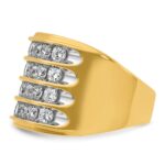 IBGoodman 14k with White Rhodium 3 3/4 carat Lab Grown Diamond VS/SI+ G+ Complete Four Row Men's Ring - Image 3