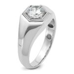 IBGoodman 14k White Gold 1 carat Lab Grown Diamond VS/SI+ G+ Complete Polished and Beaded Men's Ring - Image 6