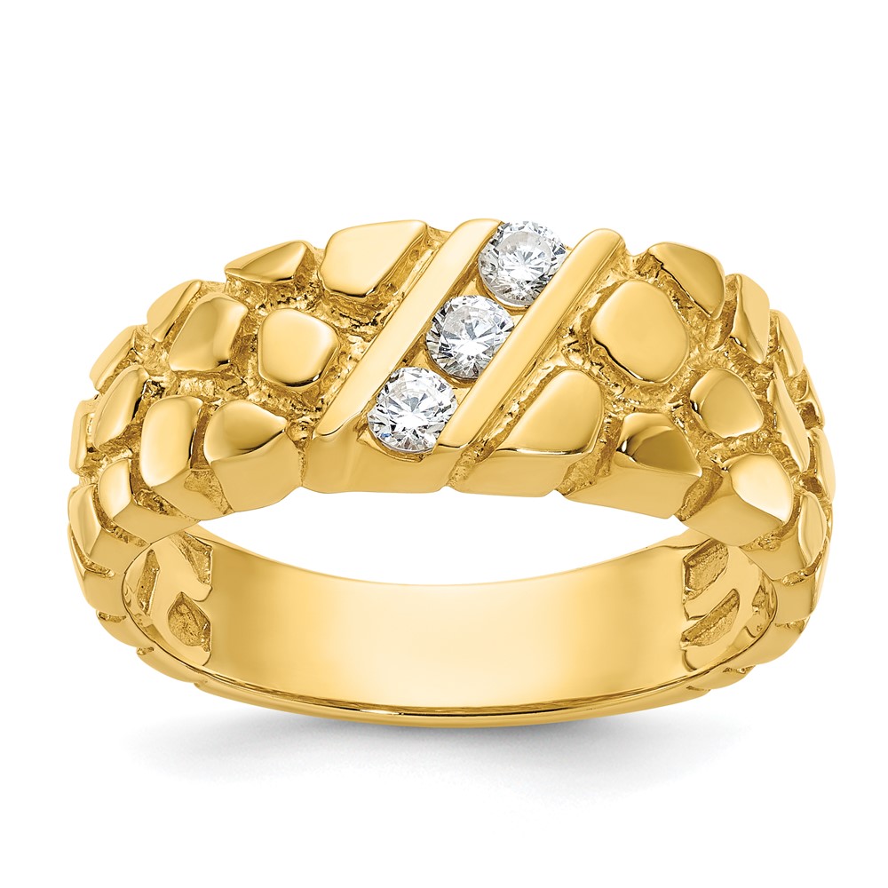 B60574-4YAA-1.jpg 14k IBGoodman Men's 1/4 carat Diamond Nugget Complete Ring - Image 1