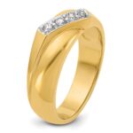14k IBGoodman Men's Polished Curved Bypass 4-Stone Ring Mounting - Image 8