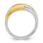 IBGoodman 14k Two-tone Men's Polished and Grooved Curved Bypass 1/2 Carat AA Quality Diamond Ring - Image 2