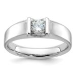 14k White Gold IBGoodman Men's 1/2 carat Diamond Complete Ring