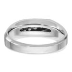 14k White Gold IBGoodman Men's Polished & Satin 5-Stone Ring Mounting - Image 7