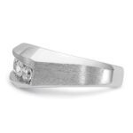14k White Gold IBGoodman Men's Polished & Satin 5-Stone Ring Mounting - Image 4