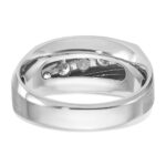 14k White Gold IBGoodman Men's Polished & Satin 5-Stone Ring Mounting - Image 6