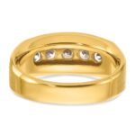 IBGoodman 14k Men's Polished and Satin 5-Stone 1 Carat AA Quality Diamond Ring - Image 7