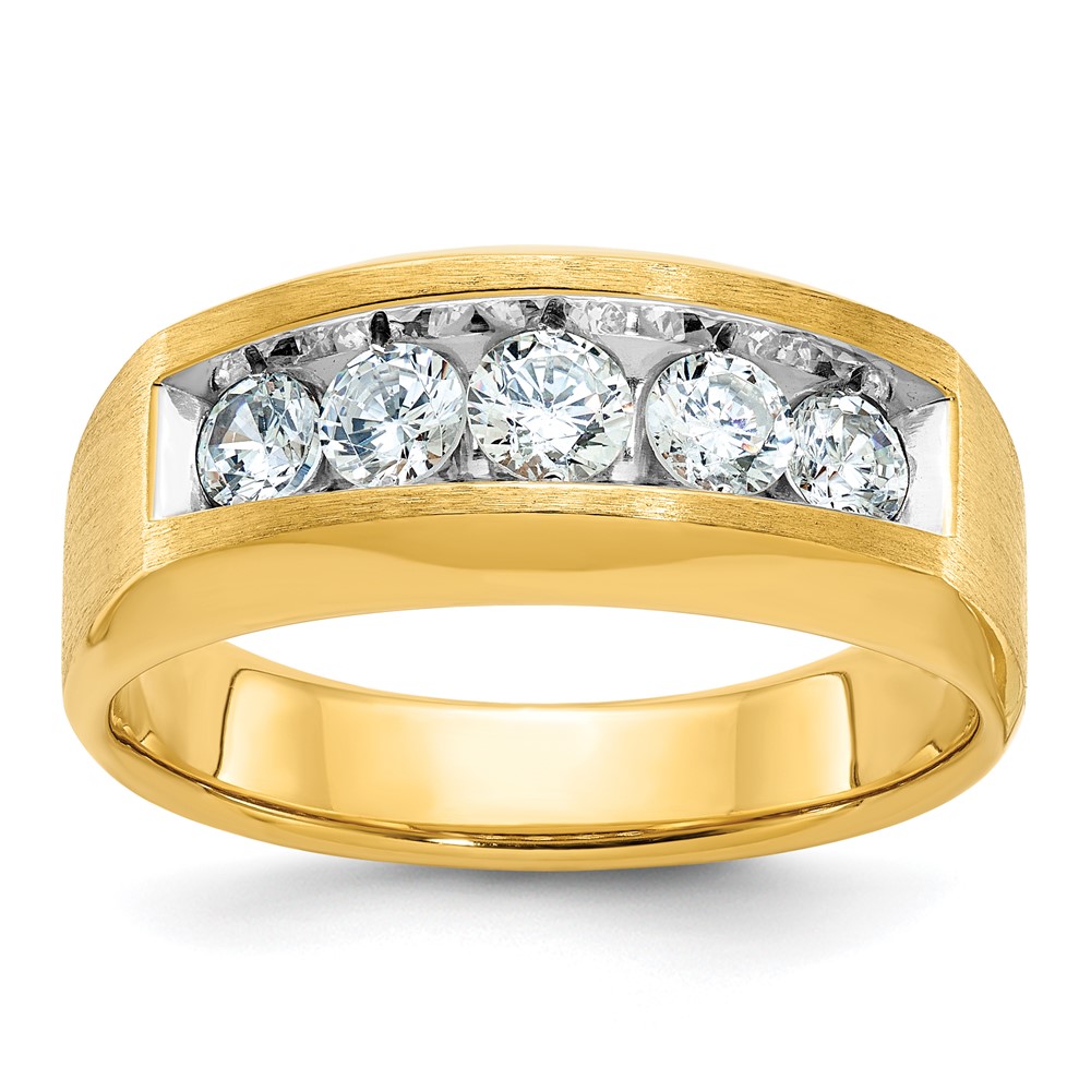 B63124-4YAA.jpg 14k IBGoodman Men's Polished and Satin 5-Stone Ring Mounting - Image 1