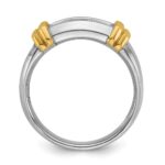 14k Two-tone IBGoodman Men's Polished 3-Stone Ring Mounting - Image 2