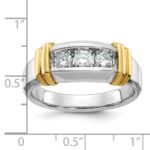 IBGoodman 14k Two-tone Men's Polished 3-Stone 1/2 Carat AA Quality Diamond Ring - Image 3