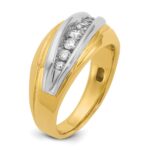 IBGoodman 14k Two-tone Men's Polished and Grooved Graduated 7-Stone Ring Mounting - Image 8