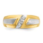 IBGoodman 14k Two-tone Men's Polished and Satin 3-Stone 1/5 Carat AA Quality Diamond Ring - Image 4