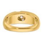 IBGoodman 14k Two-tone Men's Polished and Satin 3-Stone 1/5 Carat AA Quality Diamond Ring - Image 5