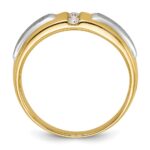 IBGoodman 14k Two-tone Polished and Satin Men's Three Stone Ring Mounting - Image 2