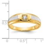 10k Two-tone IBGoodman Men's Polished and Satin Diamond Complete Ring - Image 3