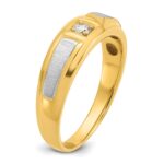 14k Two-tone IBGoodman Men's Polished and Satin 1/10 carat Diamond Complete Ring - Image 8