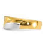 IBGoodman Two-tone 1/6 carat Lab Grown Diamond VS/SI+ G+ Complete Polished Satin and Grooved Men's Ring - Image 3