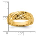IBGoodman 14k with White Rhodium Polished and Grooved Men's Ring Mounting - Image 3