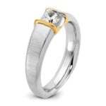 14k Two-tone IBGoodman Men's 1/2 carat Diamond Complete Ring - Image 8