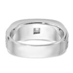 14k White Gold IBGoodman Men's Polished and Satin 3/8 carat Diamond Complete Ring - Image 7