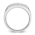 IBGoodman 14k White Gold Men's Polished and Satin 5-Stone 1/2 Carat AA Quality Diamond Ring - Image 2
