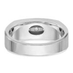 IBGoodman 14k White Gold Men's Polished and Satin 5-Stone 1/2 Carat AA Quality Diamond Ring - Image 7