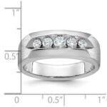 14k White Gold IBGoodman Men's Polished & Satin 5-Stone Ring Mounting - Image 3