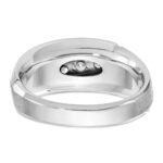 14k White Gold IBGoodman Men's Polished & Satin 5-Stone Ring Mounting - Image 7