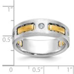 IBGoodman 14k Two-tone Men's Polished Satin and Cut-Out 3-Stone Ring Mounting - Image 3