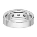 14k White Gold IBGoodman Men's Polished, Antiqued and Satin 1/6 carat Diamond Complete Ring - Image 5