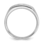 IBGoodman 14k White Gold Men's Polished Satin and Grooved 1/4 Carat AA Quality Diamond 5-Stone Ring - Image 2