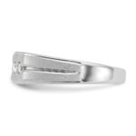 IBGoodman 14k White Gold Men's Polished Satin and Grooved 1/4 Carat AA Quality Diamond 5-Stone Ring - Image 5