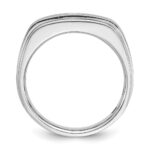 14k White Gold IBGoodman Men's Polished and Satin 1/6 carat Diamond Complete Ring - Image 2