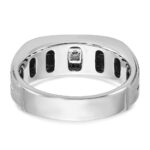 14k White Gold IBGoodman Men's Polished and Satin 1/6 carat Diamond Complete Ring - Image 7