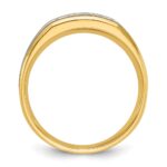 IBGoodman 14k Two-tone with Black Rhodium Men's Polished Satin and Grooved 5-Stone 1/4 Carat AA Quality Diamond Ring - Image 2