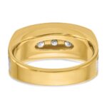 IBGoodman 14k Two-tone Men's Polished Satin and Grooved 5-Stone Ring Mounting - Image 7
