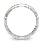 14k Two-tone IBGoodman Men's Polished and Satin Diamond Complete Ring - Image 2