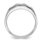 14k White Gold IBGoodman Men's Polished and Satin 3/8 carat Diamond Complete Ring - Image 2