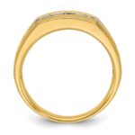 IBGoodman 14k with White Rhodium Men's Polished Satin and Grooved 3-Stone 1/2 Carat AA Quality Diamond Ring - Image 2